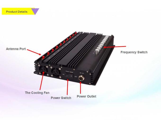 20W RF 출력 전력 신호 동기화 체계까지 10명의 밴드 GPS 신호 방해기